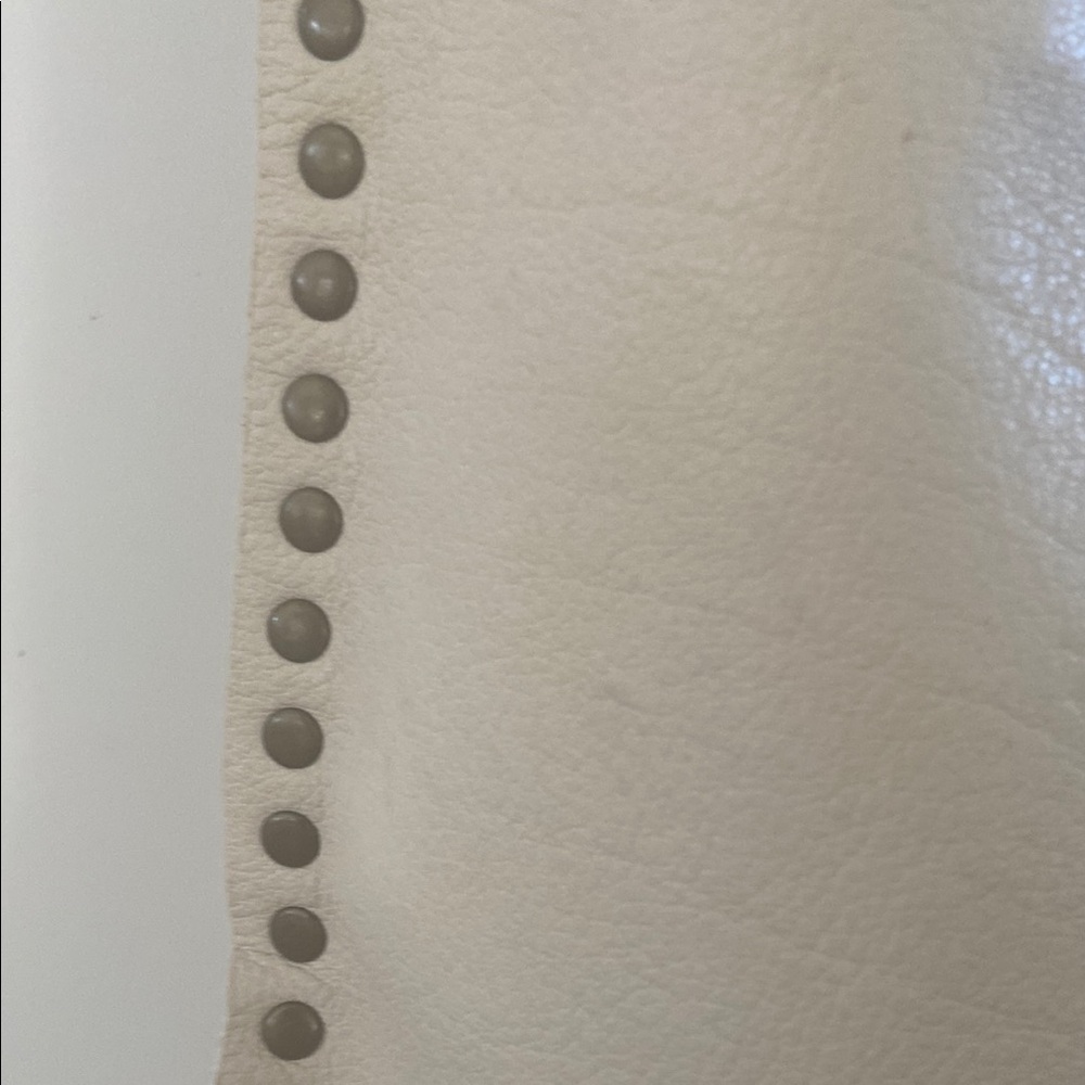 Cream Studded Tote with Chain Straps - Picture 5 of 16